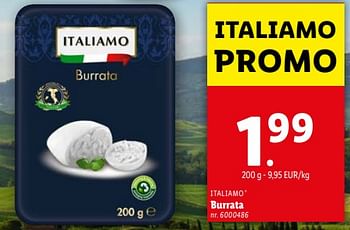 Promoties Burrata - Italiamo - Geldig van 17/04/2024 tot 23/04/2024 bij Lidl