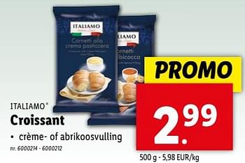 Promoties Croissant - Italiamo - Geldig van 17/04/2024 tot 23/04/2024 bij Lidl