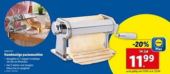 Promotions Handmatige pastamachine - Ernesto - Valide de 17/04/2024 à 23/04/2024 chez Lidl