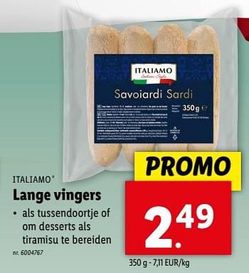 Promotions Lange vingers - Italiamo - Valide de 17/04/2024 à 23/04/2024 chez Lidl