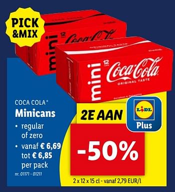 Promotions Minicans - Coca Cola - Valide de 17/04/2024 à 23/04/2024 chez Lidl