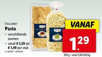 Promoties Pasta - Italiamo - Geldig van 17/04/2024 tot 23/04/2024 bij Lidl