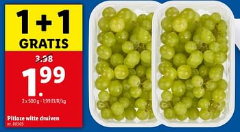 Promoties Pitloze witte druiven - Huismerk - Lidl - Geldig van 17/04/2024 tot 23/04/2024 bij Lidl