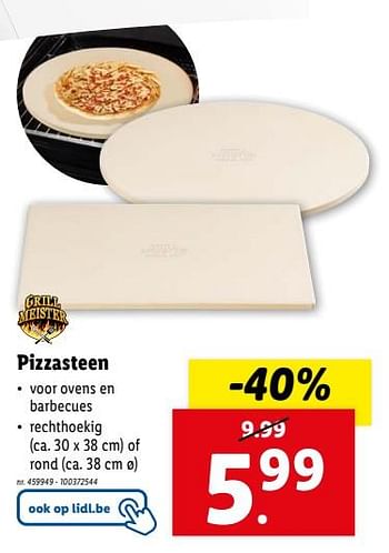 Promotions Pizzasteen - Grill Meister - Valide de 17/04/2024 à 23/04/2024 chez Lidl