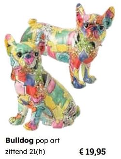 Bulldog pop art zittend