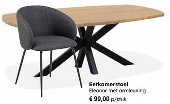 Promotions Eetkamerstoel eleanor met armleuning - Produit Maison - Europoint - Valide de 25/03/2024 à 12/05/2024 chez Europoint
