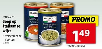 Promoties Soep op italiaanse wijze - Italiamo - Geldig van 17/04/2024 tot 23/04/2024 bij Lidl