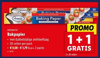 Promoties Bakpapier - Aromata - Geldig van 17/04/2024 tot 23/04/2024 bij Lidl