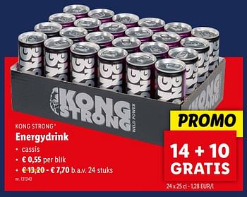 Promoties Energydrink - Kong Strong - Geldig van 17/04/2024 tot 23/04/2024 bij Lidl