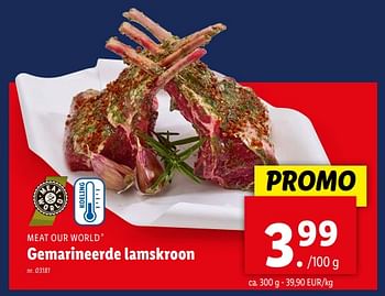 Promotions Gemarineerde lamskroon - Meat our World - Valide de 17/04/2024 à 23/04/2024 chez Lidl
