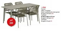 Phi tuinset tafel + 4 stoelen-Huismerk - Weba