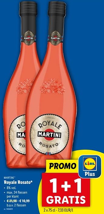 Promotions Royale rosato - Martini - Valide de 17/04/2024 à 23/04/2024 chez Lidl