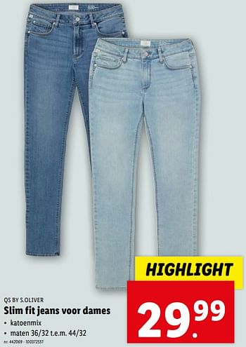Promotions Slim fit jeans voor dames - Produit maison - Lidl - Valide de 17/04/2024 à 23/04/2024 chez Lidl