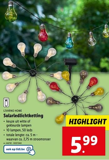 Promotions Solarledlichtketting - Livarno - Valide de 17/04/2024 à 23/04/2024 chez Lidl