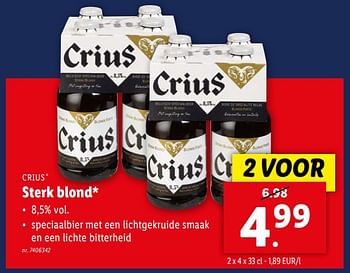 Promoties Sterk blond - Crius - Geldig van 17/04/2024 tot 23/04/2024 bij Lidl