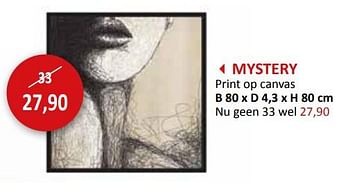 Promotions Mystery print op canvas - Produit maison - Weba - Valide de 27/03/2024 à 16/05/2024 chez Weba