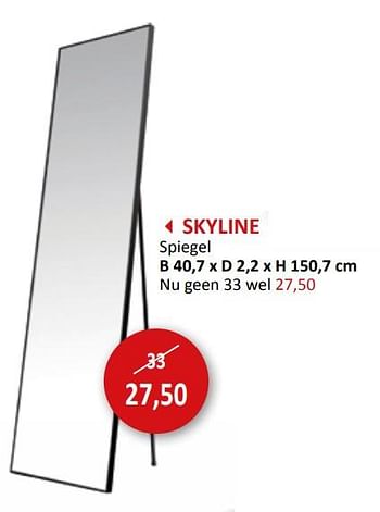Promoties Skyline spiegel - Huismerk - Weba - Geldig van 27/03/2024 tot 16/05/2024 bij Weba