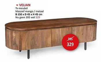 Promotions Velian tv-meubel - Produit maison - Weba - Valide de 27/03/2024 à 16/05/2024 chez Weba