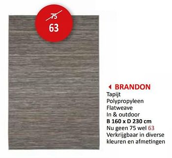 Promotions Brandon tapijt - Produit maison - Weba - Valide de 27/03/2024 à 16/05/2024 chez Weba
