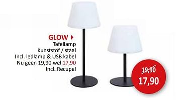 Promoties Glow tafellamp - Huismerk - Weba - Geldig van 27/03/2024 tot 16/05/2024 bij Weba