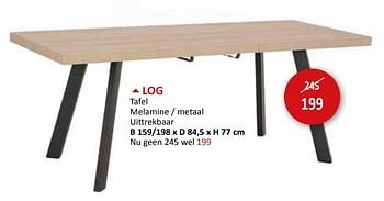 Promoties Log tafel - Huismerk - Weba - Geldig van 27/03/2024 tot 16/05/2024 bij Weba