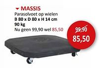 Promoties Massis parasolvoet op wielen - Huismerk - Weba - Geldig van 27/03/2024 tot 16/05/2024 bij Weba