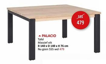 Promoties Palacio tafel - Huismerk - Weba - Geldig van 27/03/2024 tot 16/05/2024 bij Weba