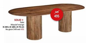 Promoties Solid tafel - Huismerk - Weba - Geldig van 27/03/2024 tot 16/05/2024 bij Weba
