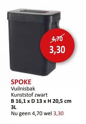 Promoties Spoke vuilnisbak - Huismerk - Weba - Geldig van 27/03/2024 tot 16/05/2024 bij Weba