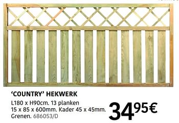 Promotions Country hekwerk - Cartri - Valide de 04/04/2024 à 30/06/2024 chez HandyHome
