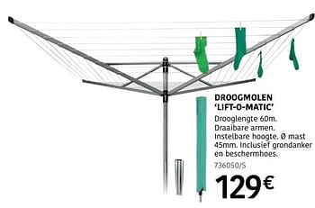 Promotions Droogmolen lift o matic - Brabantia - Valide de 04/04/2024 à 30/06/2024 chez HandyHome