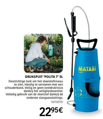 Promotions Drukspuit polita 7 - Matabi - Valide de 04/04/2024 à 30/06/2024 chez HandyHome