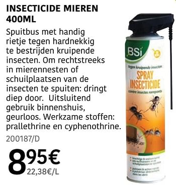 Promotions Insecticide mieren - BSI - Valide de 04/04/2024 à 30/06/2024 chez HandyHome