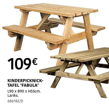Promotions Kinderpicknicktafel fabula - Produit Maison - HandyHome - Valide de 04/04/2024 à 30/06/2024 chez HandyHome