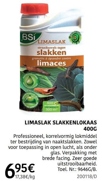 Promoties Limaslak slakkenlokaas - BSI - Geldig van 04/04/2024 tot 30/06/2024 bij HandyHome