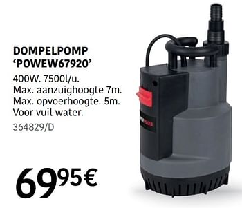 Promotions Powerplus dompelpomp powew67920 - Powerplus - Valide de 04/04/2024 à 30/06/2024 chez HandyHome