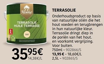 Promoties Terrasolie - Home Decorations - Geldig van 04/04/2024 tot 30/06/2024 bij HandyHome