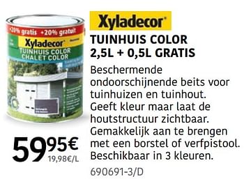 Promotions Tuinhuis color - Xyladecor - Valide de 04/04/2024 à 30/06/2024 chez HandyHome