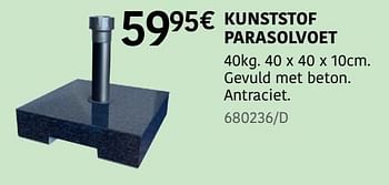 Promotions Kunststof parasolvoet - Produit Maison - HandyHome - Valide de 04/04/2024 à 30/06/2024 chez HandyHome