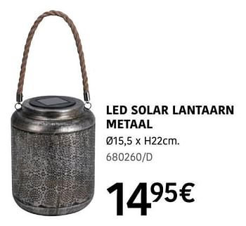 Promotions Led solar lantaarn metaal - Produit Maison - HandyHome - Valide de 04/04/2024 à 30/06/2024 chez HandyHome