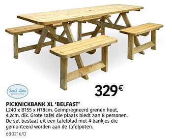 Promoties Picknickbank xl belfast - Sens-Line - Geldig van 04/04/2024 tot 30/06/2024 bij HandyHome