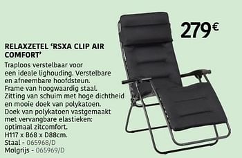 Promoties Relaxzetel rsxa clip air comfort - Lafuma - Geldig van 04/04/2024 tot 30/06/2024 bij HandyHome