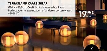 Promoties Terraslamp kaars solar - Huismerk - HandyHome - Geldig van 04/04/2024 tot 30/06/2024 bij HandyHome
