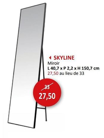 Promoties Skyline miroir - Huismerk - Weba - Geldig van 27/03/2024 tot 16/05/2024 bij Weba