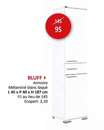 Promotions Bluff armoire - Produit maison - Weba - Valide de 27/03/2024 à 16/05/2024 chez Weba