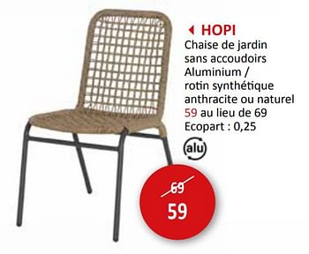 Promoties Hopi chaise de jardin - Huismerk - Weba - Geldig van 27/03/2024 tot 16/05/2024 bij Weba
