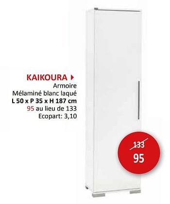 Promotions Kaikoura armoire - Produit maison - Weba - Valide de 27/03/2024 à 16/05/2024 chez Weba