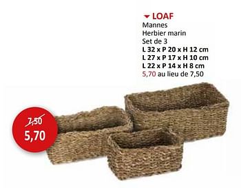 Promotions Loaf mannes herbier marin - Produit maison - Weba - Valide de 27/03/2024 à 16/05/2024 chez Weba