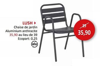 Promotions Lush chaise de jardin - Produit maison - Weba - Valide de 27/03/2024 à 16/05/2024 chez Weba