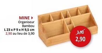 Promotions Mine organiseur bambou - Produit maison - Weba - Valide de 27/03/2024 à 16/05/2024 chez Weba